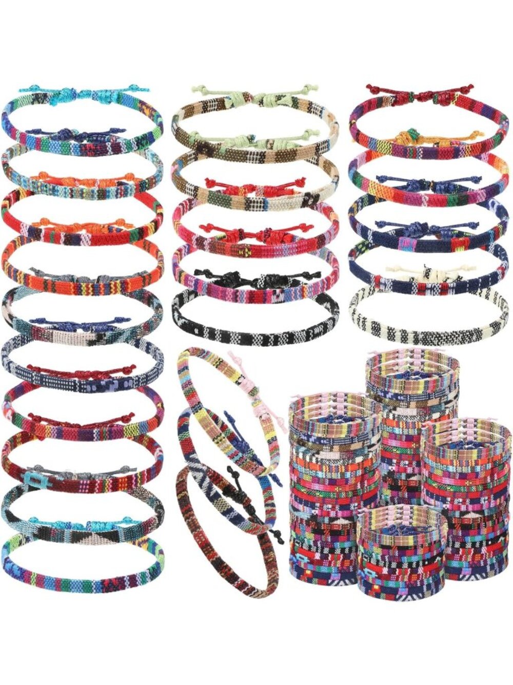 Boho Surfer Bracelets Set for Men & Women - Stylish, Adjustable, Bulk Purchase